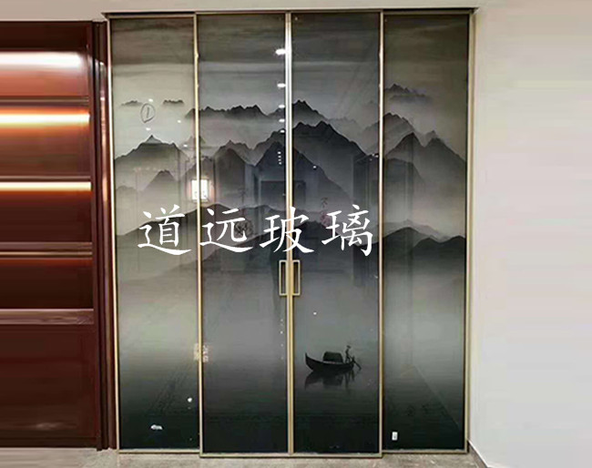 夹丝山水画玻璃013